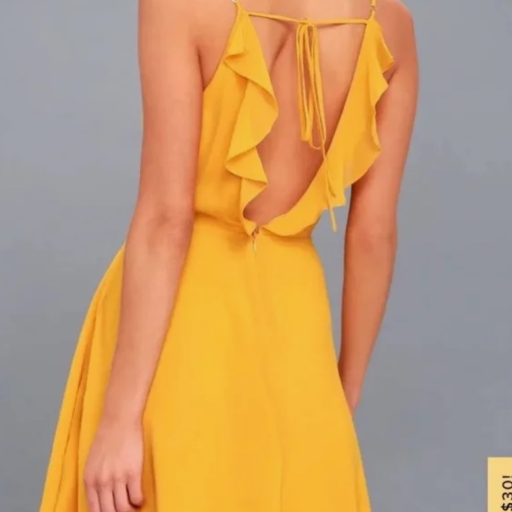 LULUS - Golden Yellow Ruffle Mini Dress - XS